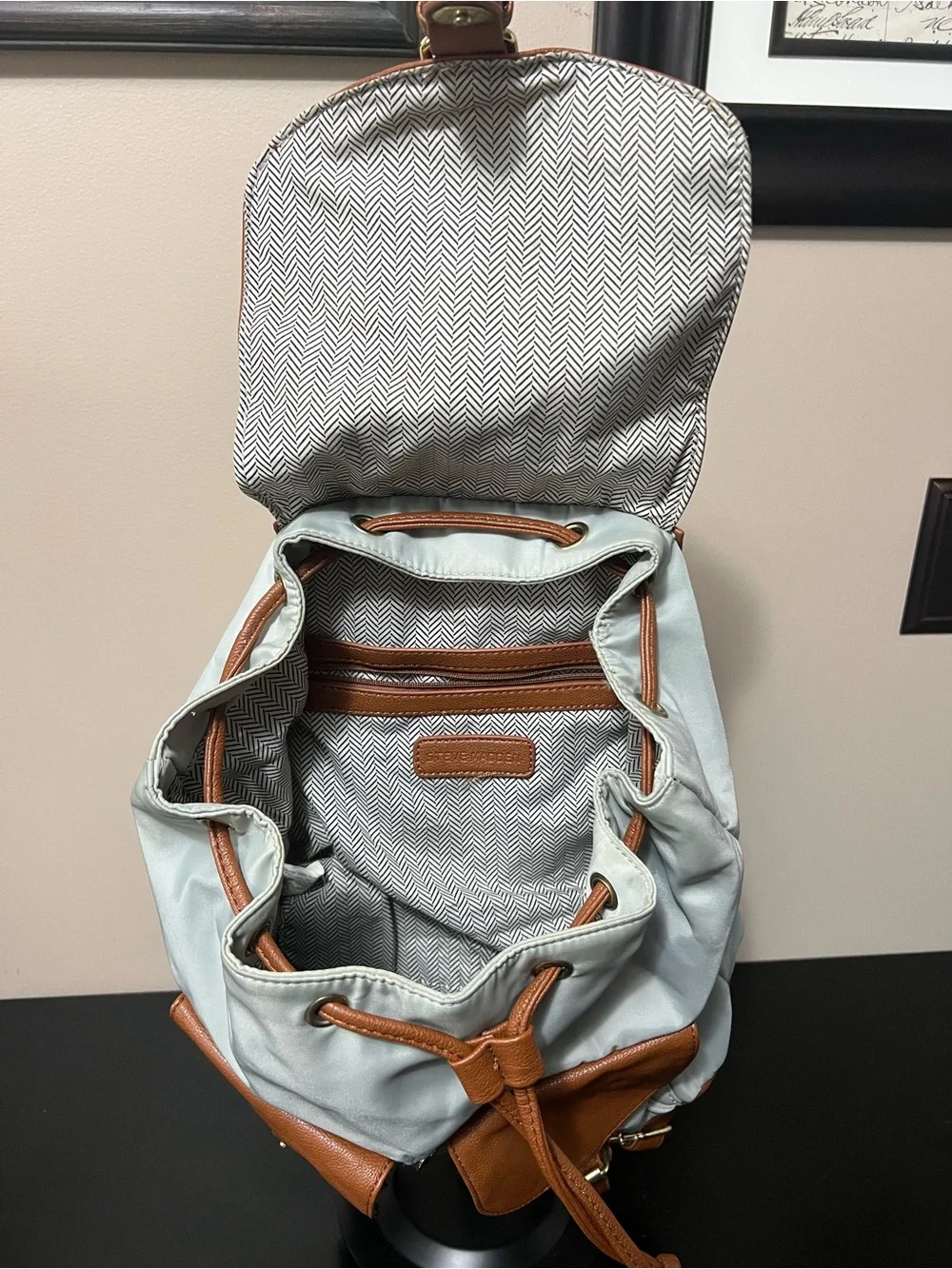 Steve Madden Two-Tone Gray and Brown Backpack